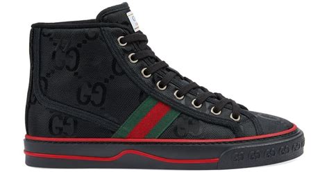 gucci triple black tennis shoes|black gucci tennis shoes women.